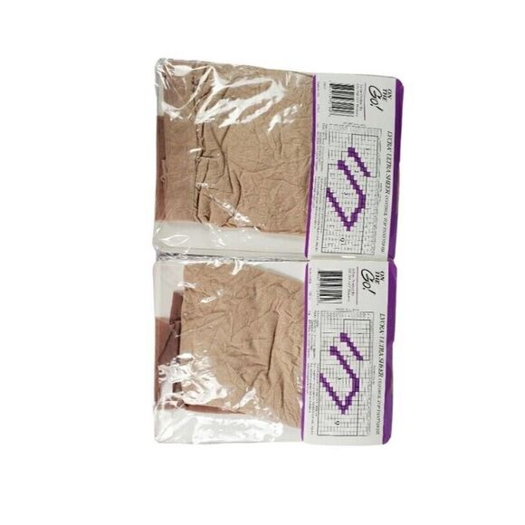 Set Of 2 On The Go! Lycra Ultra Sheer Pantyhose Size 1 Control Top Nude Made USA - Picture 5 of 5